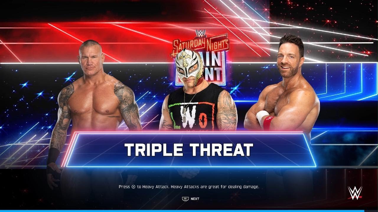 WWE 2K25 Rey Mysterio vs Randy Orton vs LA Knight