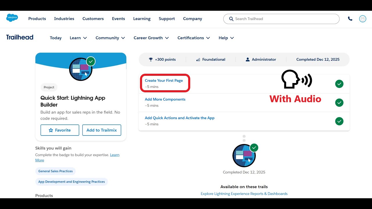 Создайте свою первую страницу | Быстрый старт: Lightning App Builder | Trailhead | Salesforce | С...