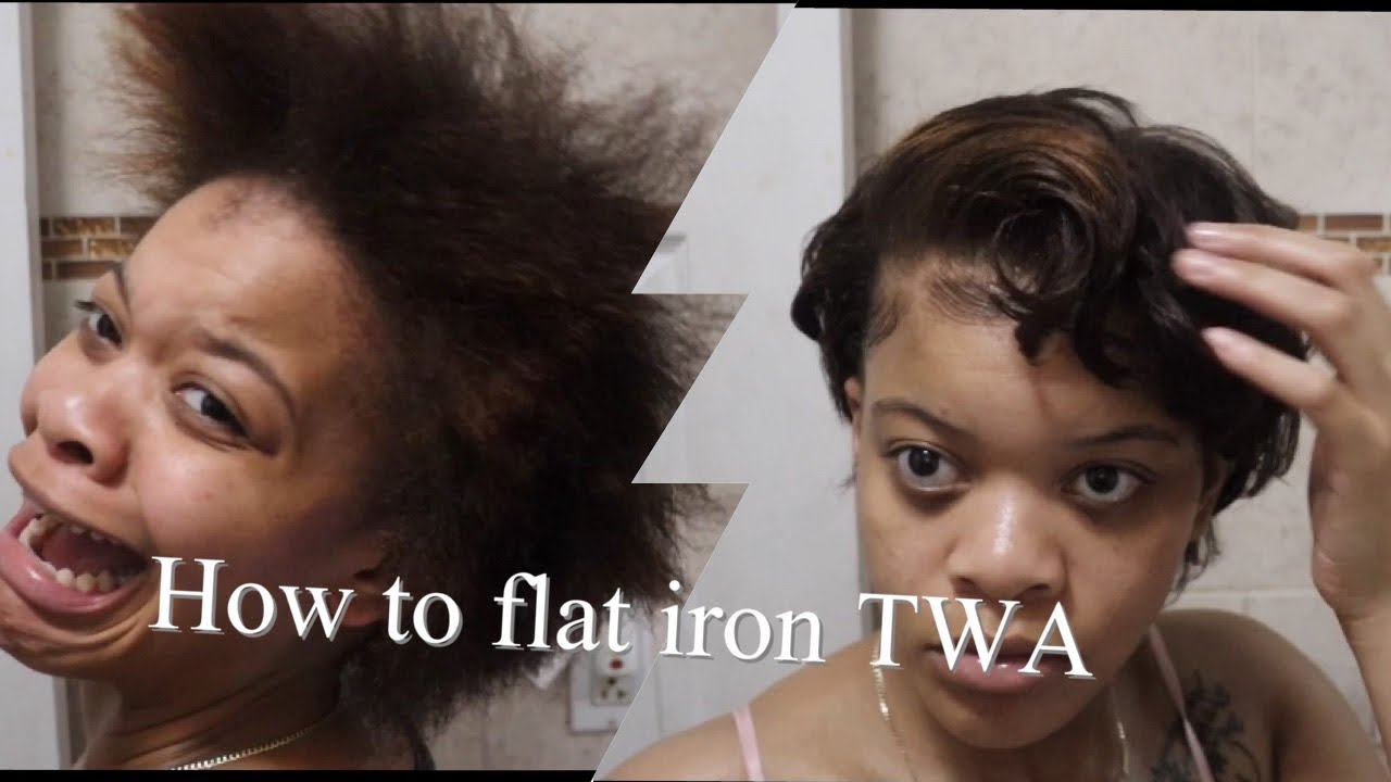 How to flat iron short natural hair TWA (beginner friendly)