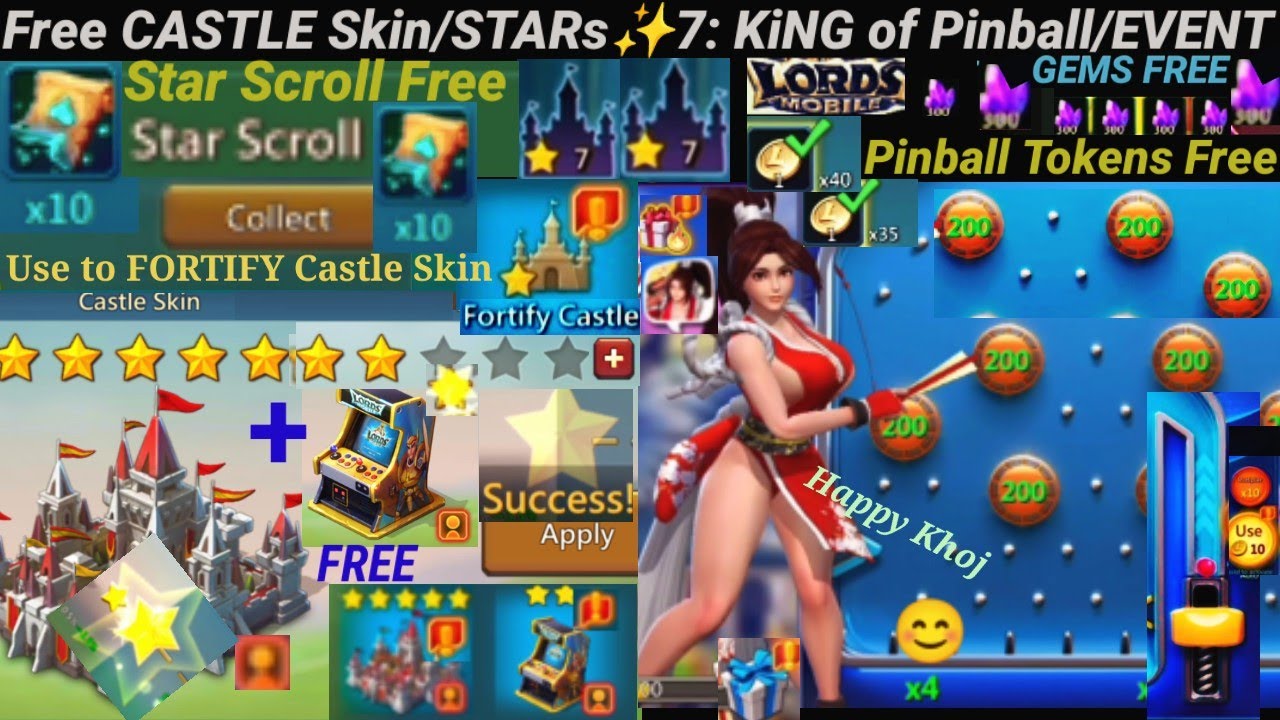 Unlock FREE Castle Skin FAST! STAR Scroll Trick💥 Lords Mobile Pinball Event Guide 🔥