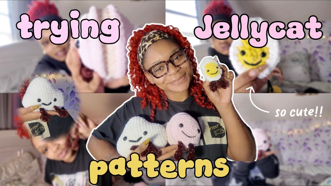 Пробую *вирусные* схемы вязания крючком, вдохновленные кошкой Jellycat | видеоблог о вязании крючком