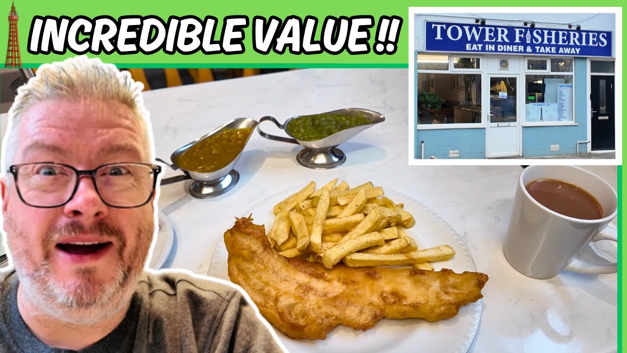 The CHEAPEST Fish & Chips in BLACKPOOL - Review of TOWER FISHERIES