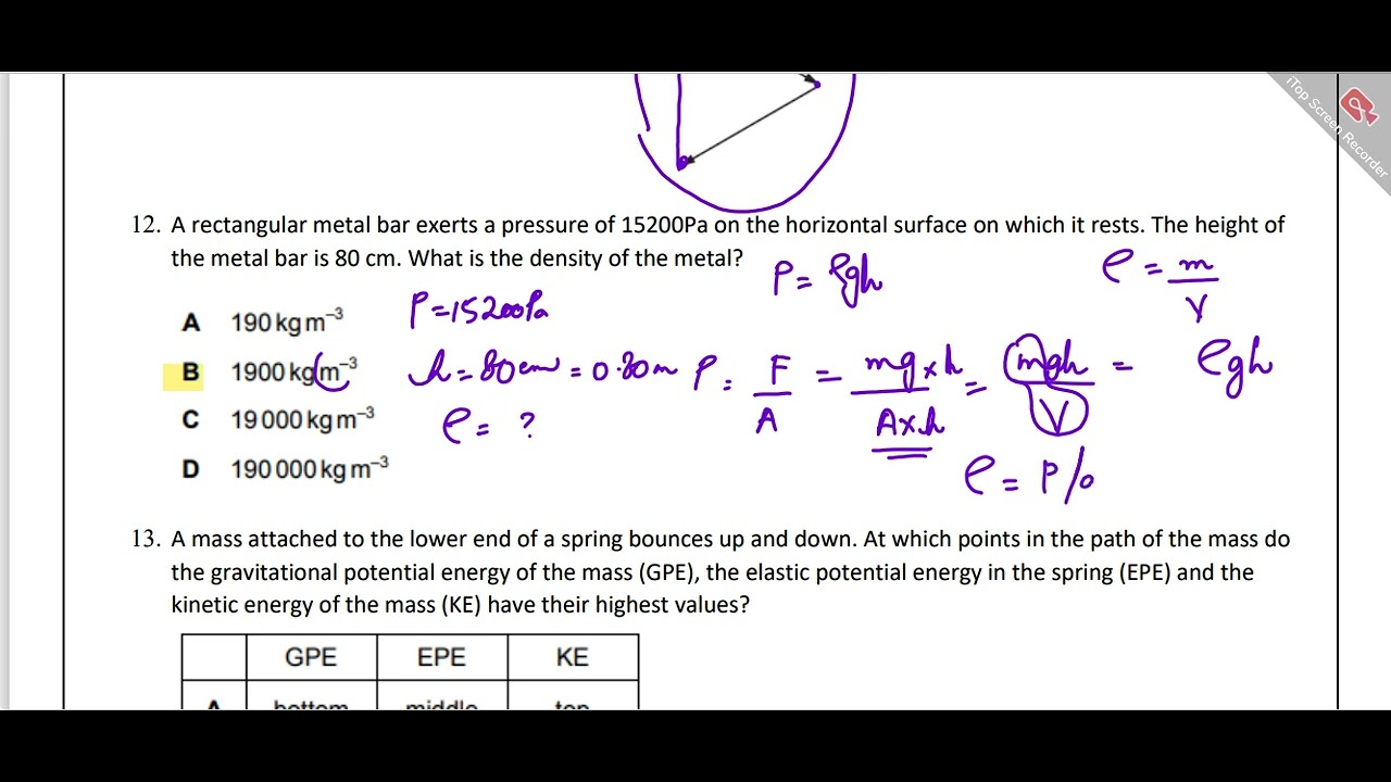 Lecture X2| Past Paper MCQ| Work, Power and Energy
