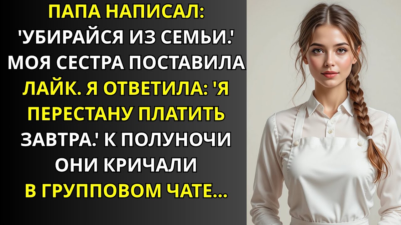 Папа написал в сообщении: «Убирайся из семьи».Моя сестра поставила лайк.Я ответил...