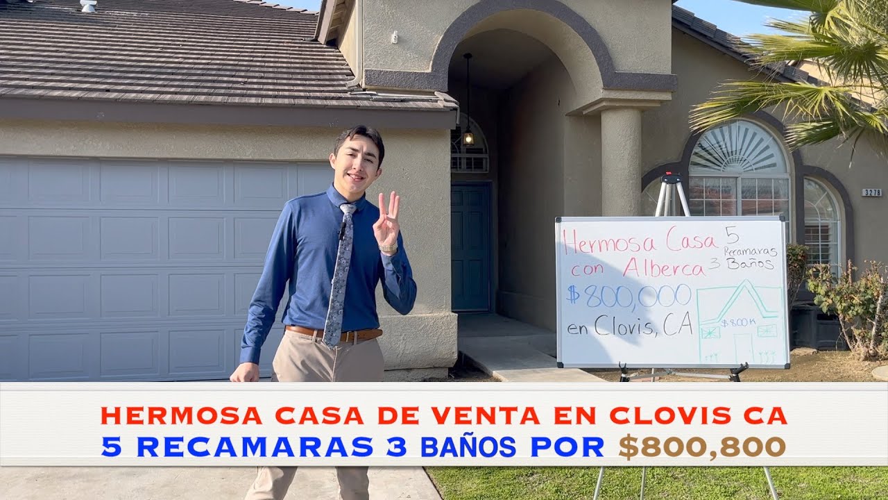 Hermosa Casa de venta en Clovis CA, 5 Recamaras 3 ba&ntilde;os por $800,000