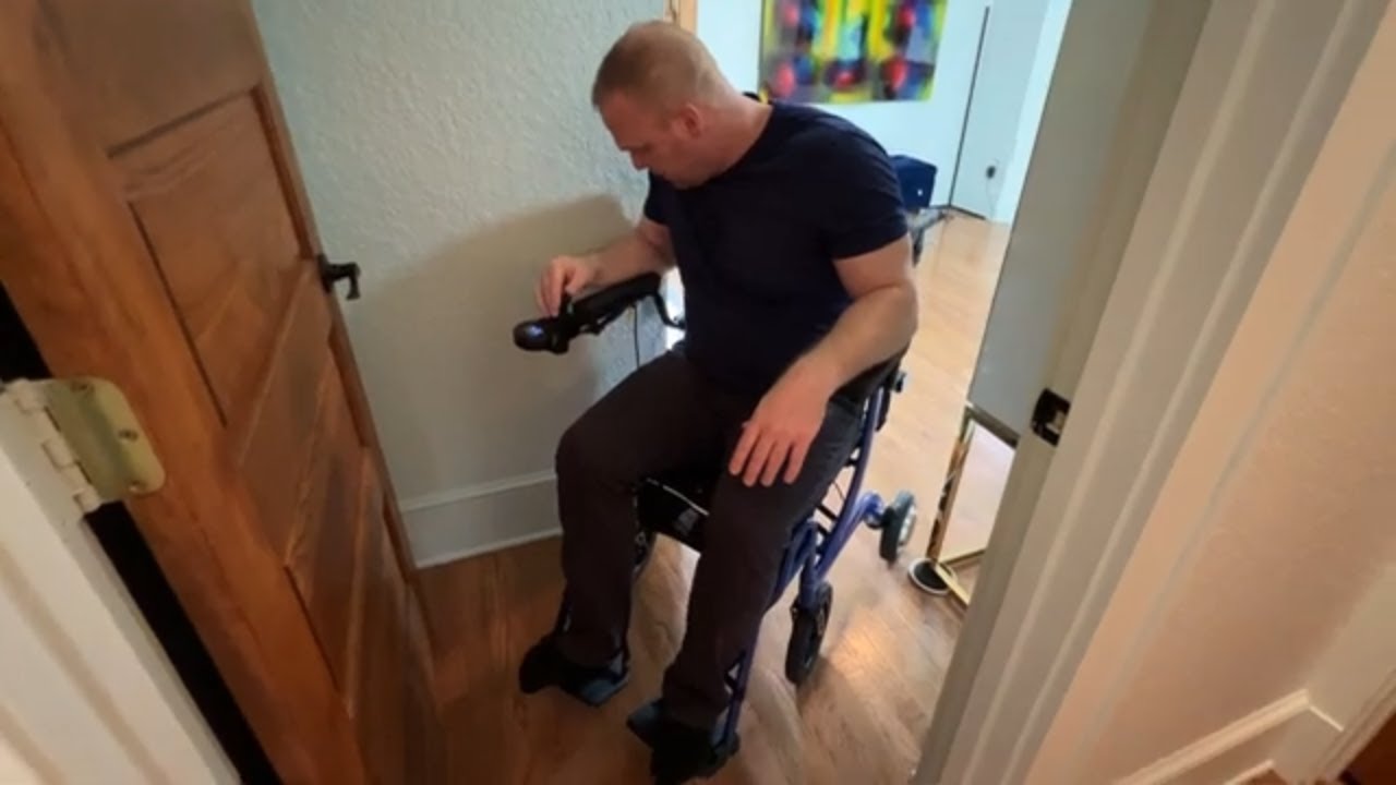 Narrow Doorway Demo -The  Wheelator Hybrid Rollator Wheelchair