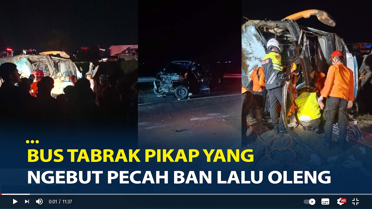 Kronologi Bus Zentrum Kecelakaan Tol Pejagan–Pemalang Km 259, Pikap Ngebut Pecah Ban Lalu Oleng