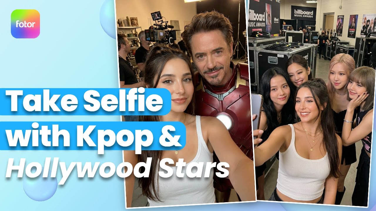 Как делать селфи со звёздами Голливуда и K-Pop (урок по использованию ИИ + плавные видеопереходы)
