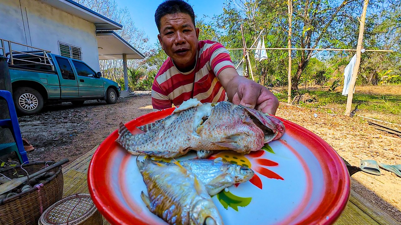 นึ่งปลาหอมๆ พร้อมมะขามหวานในสวนแซ่บๆ