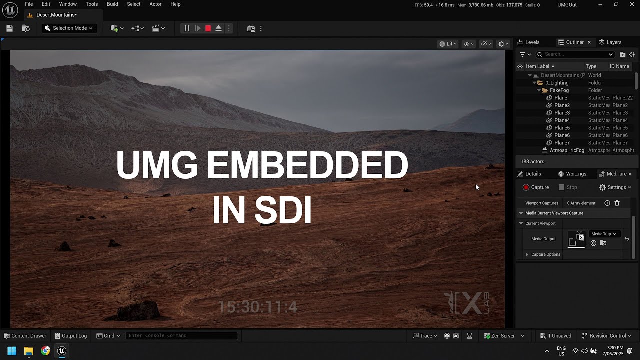 Embed UMG into SDI Outputs in Unreal 5