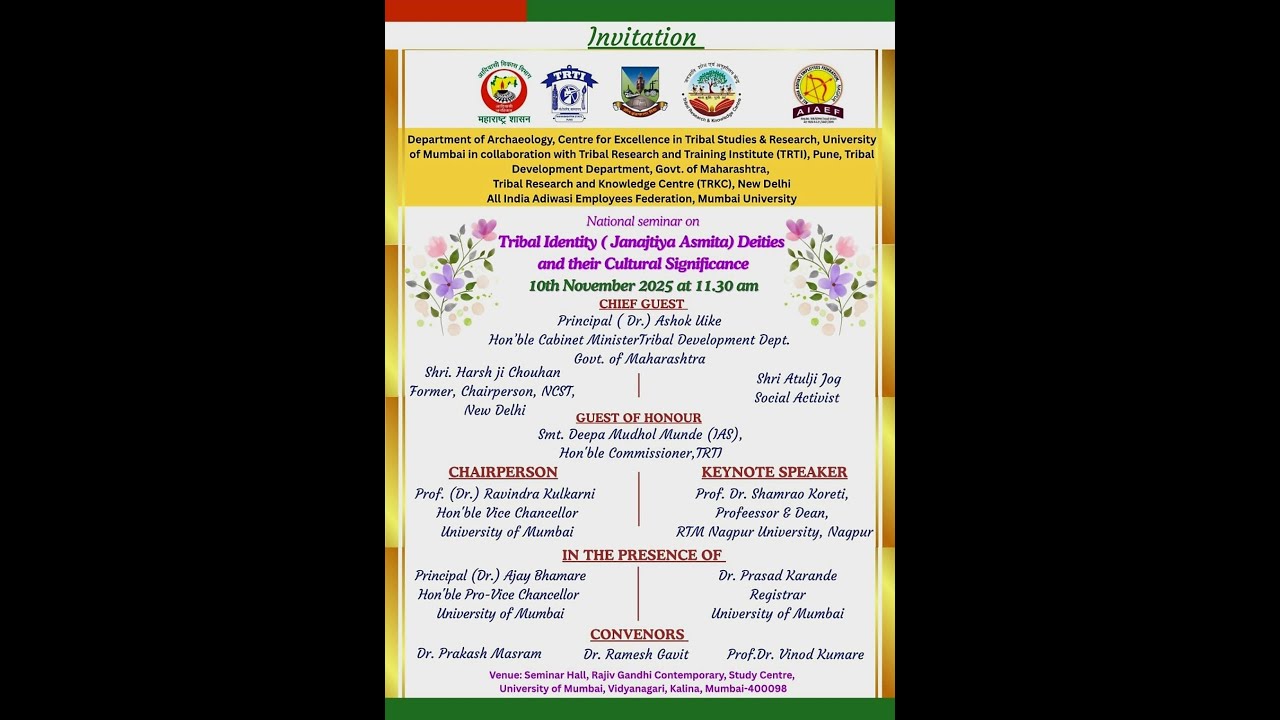 National Seminar on Tribal Identity(Janajatiya Asmita) Deities and their cultural Significance.