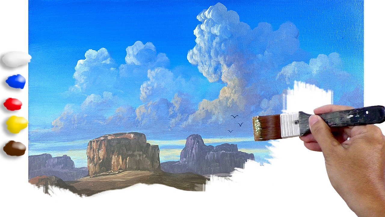 How to Paint a Desert Landscape in Acrylics / Time-lapse / JMLisondra