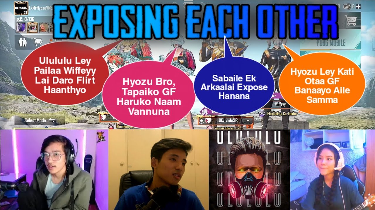 Mr. Hyozu, DEulululuSIR, Wiffeyy & Wang EXPOSING EACH OTHER 😂 || PUBGM NEPAL - GAURABYT ||