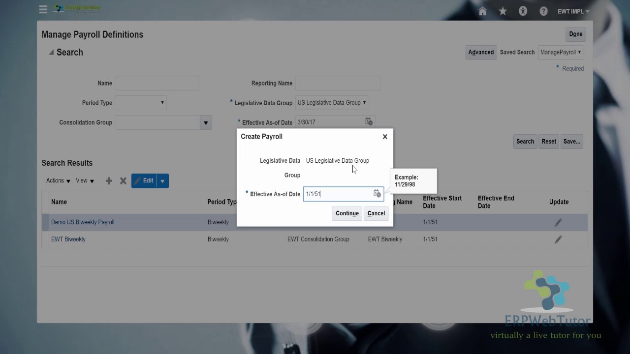 Payroll Definitions in Fusion HCM