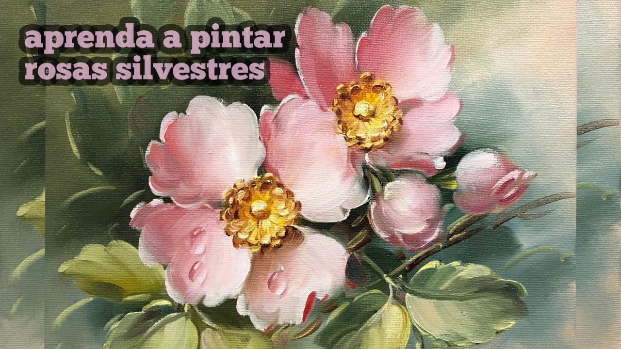 ROSAS SILVESTRES / PINTURA PASSO A PASSO / TUTORIAL
