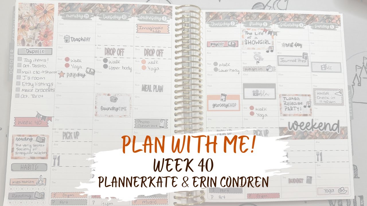 Plan With Me | Week 40 | PlannerKate | Erin Condren