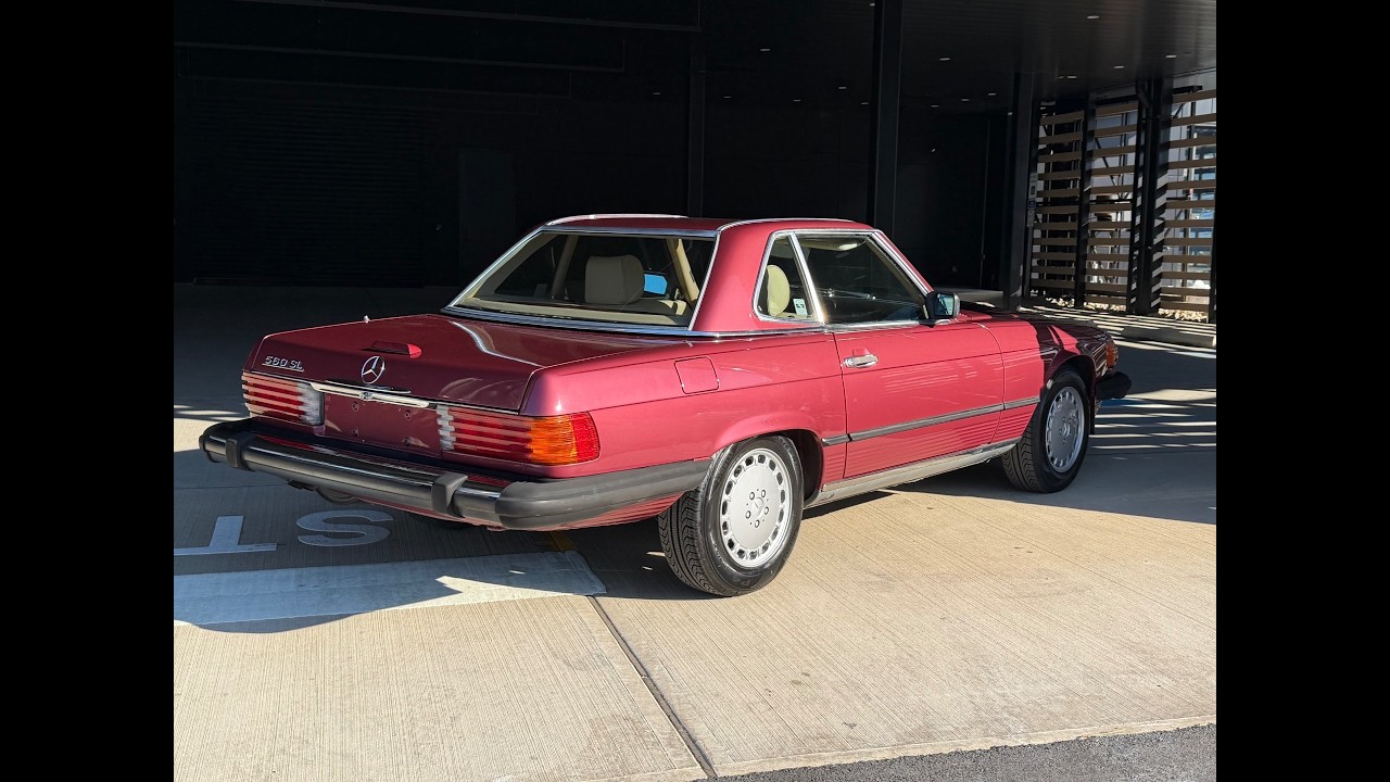 Walk around 1989 Mercedes 560SL Almandine Red