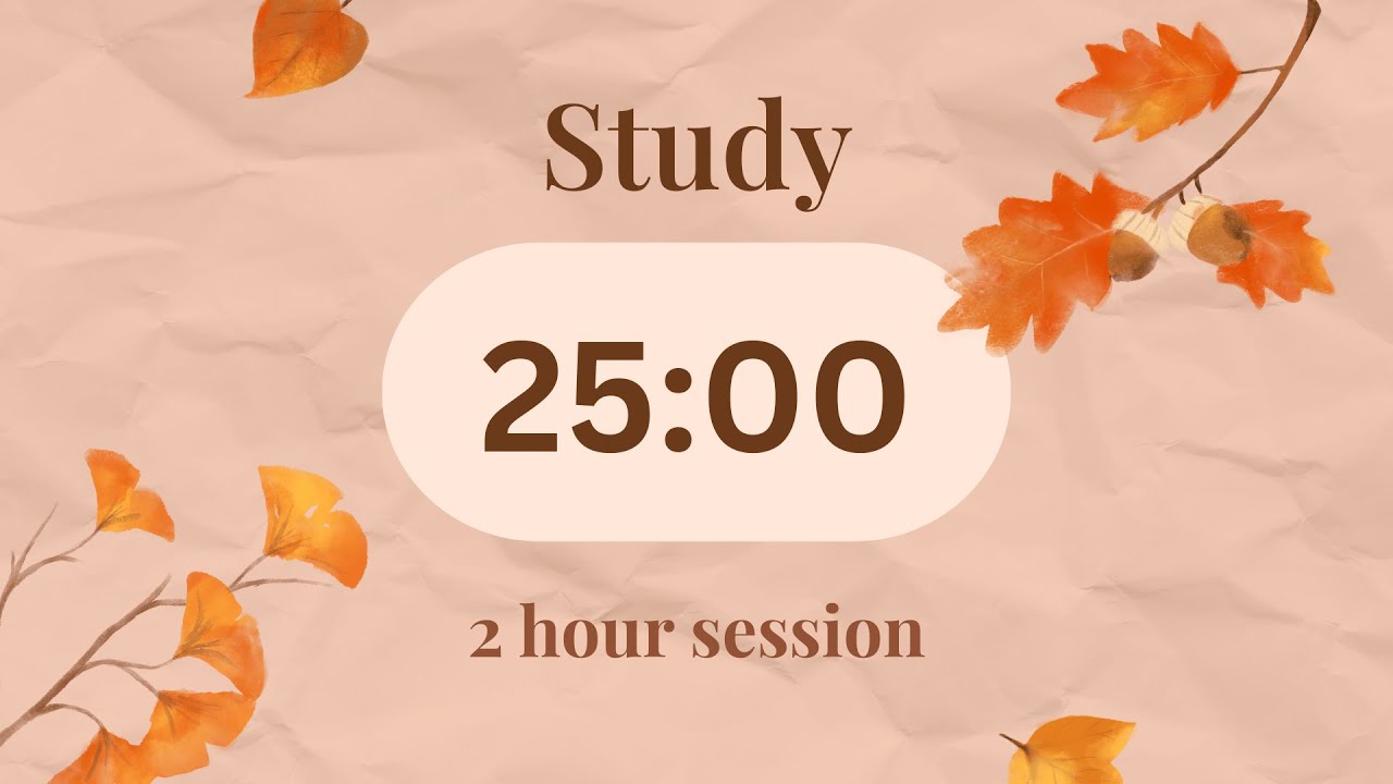 Fall Aesthetic Pomodoro Timer 🍂 | 25/5 Focus Timer for Study & Work