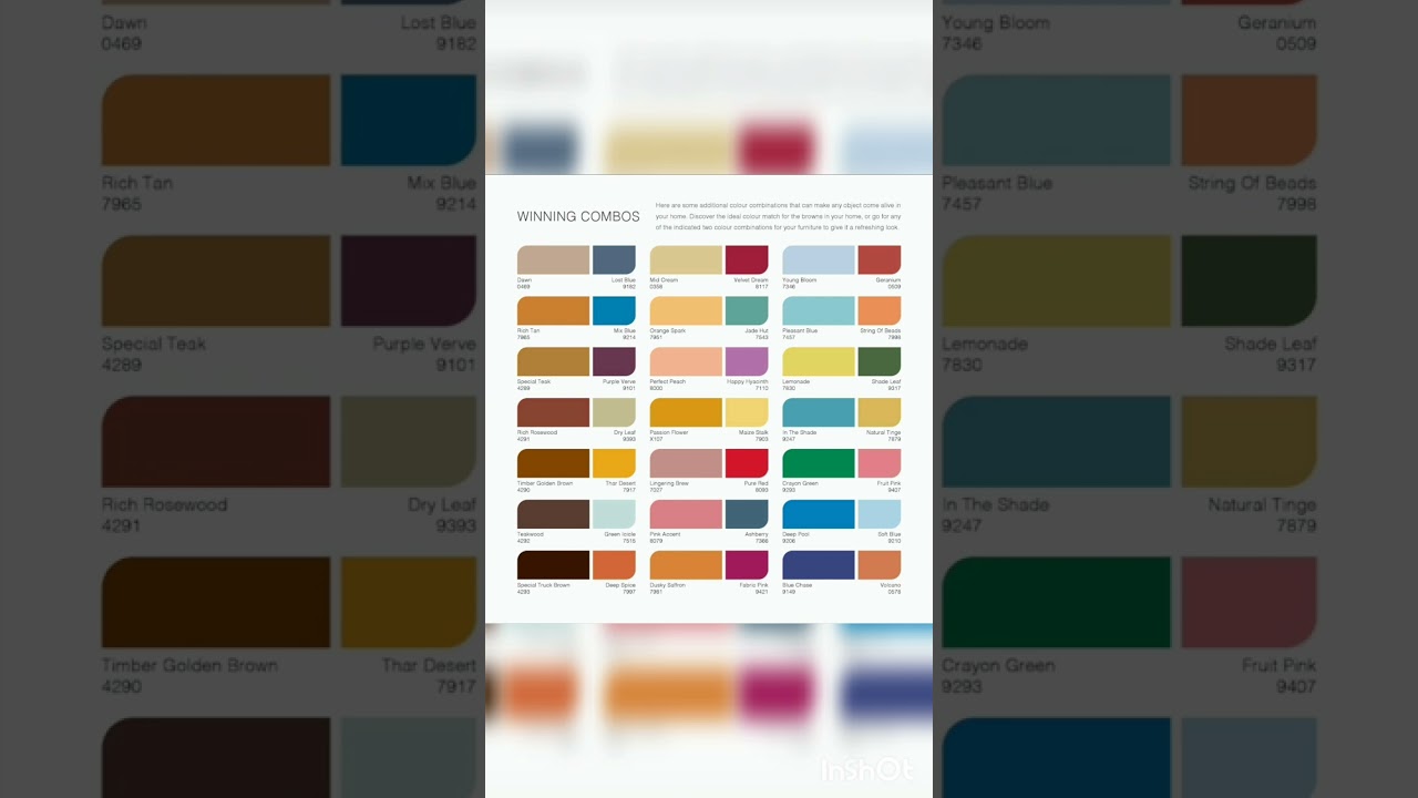 Asian paints colour chart
