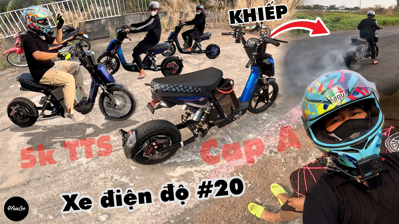 Xe Điện Độ thứ 20 - Vô tình Bắt Gặp Cặp đôi Cap A bánh 5000W KHỦNG khi Bốc Đầu Cà Khịa Racing Boy