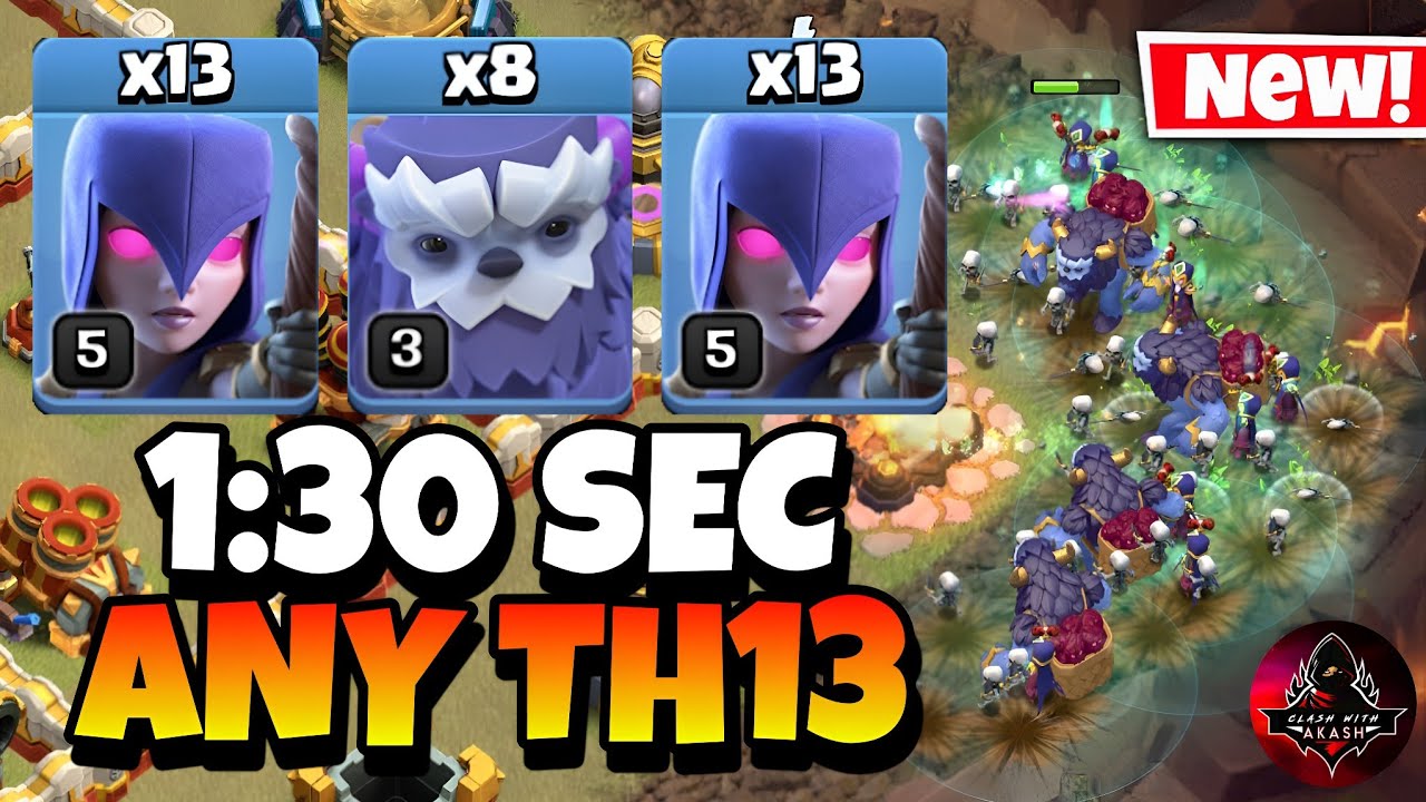 EPIC STRATEGY | Th13 Yeti Witch Quake Attack Strategy | Th13 Yeti Witch | Best Th13 Attack Strategy🔥