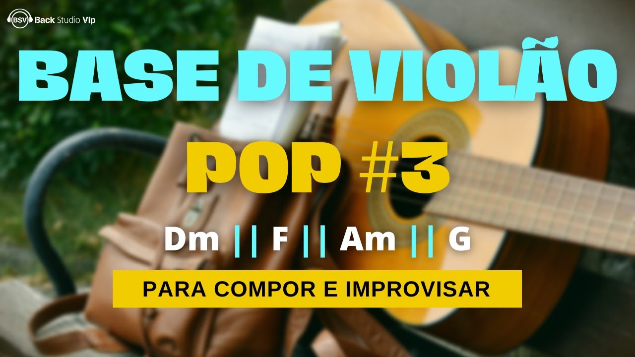 Pop #3 - Base de Violão Para Compor e/ou Improvisar - BPM 130 - TOM Dm