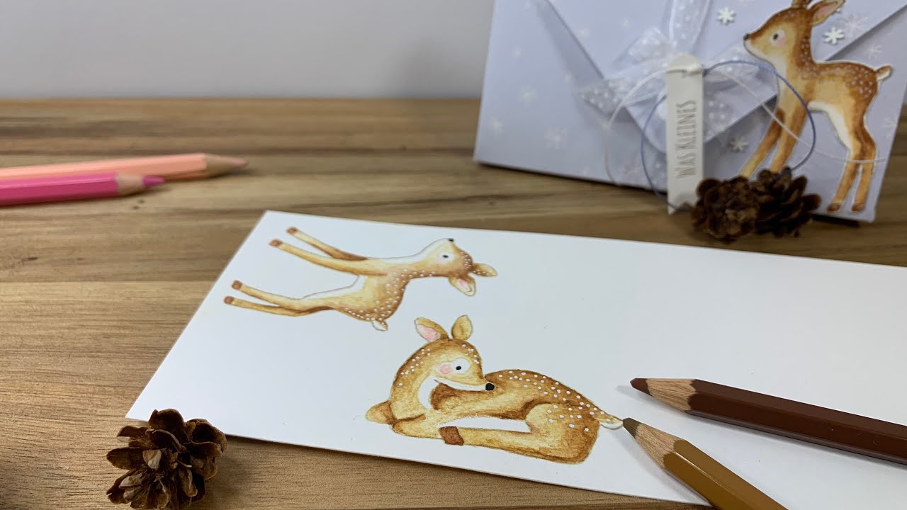 Wir colorieren! No-Line-Coloring Technik mit Aquarellstiften und #winterzauber2023