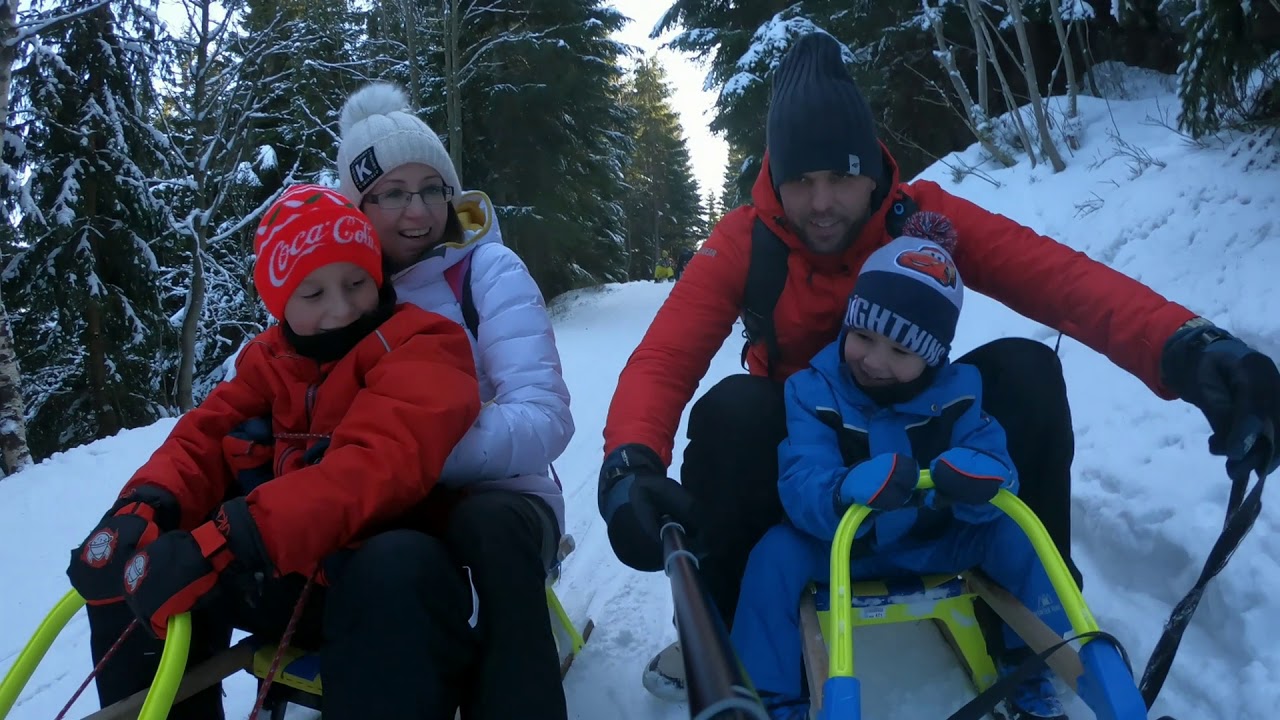 Černá hora Janské Lázně - Czarna góra Jańskie Łaźnie - Jazda na sankach!!!!