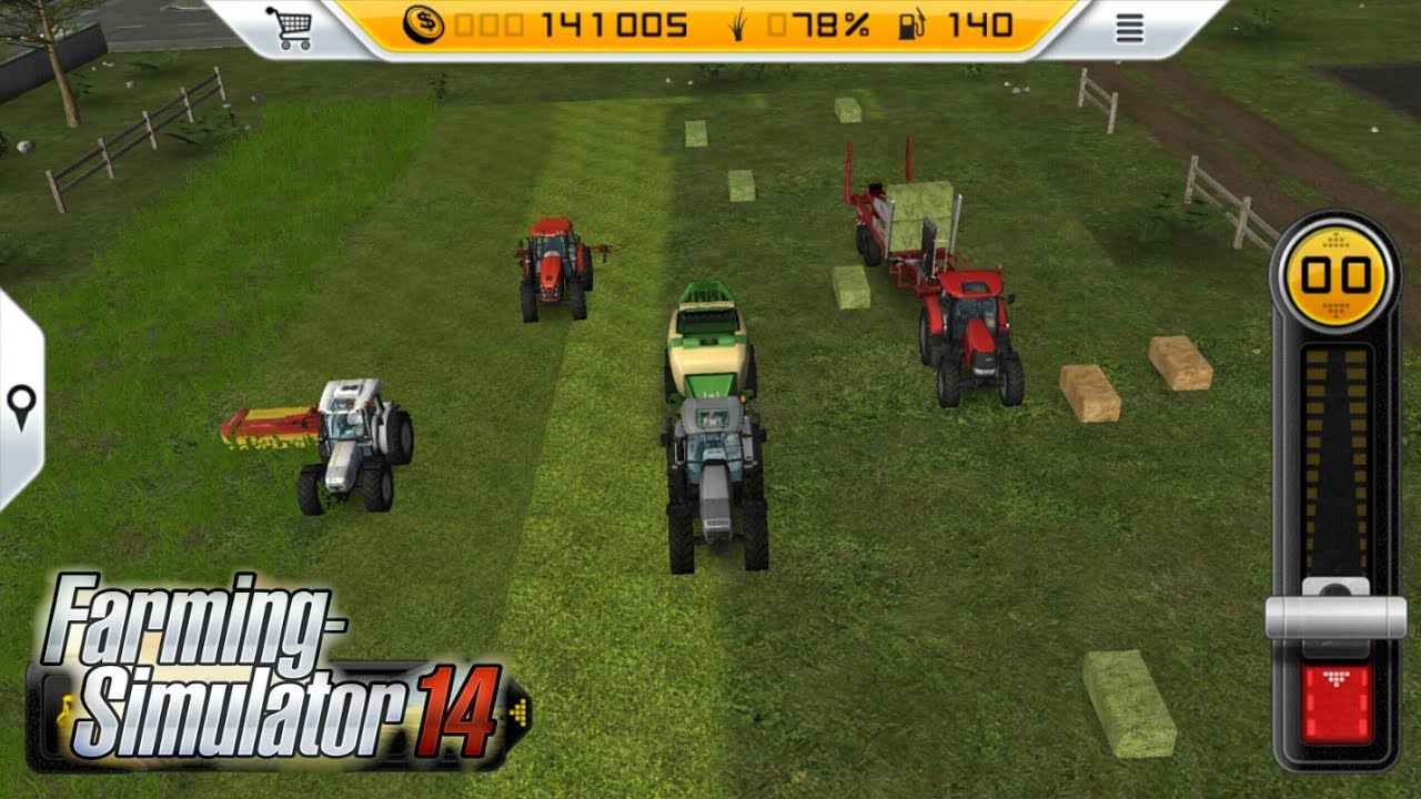Fs14 farming simulator 14 - 4 traktörle çim biçmek - Lawn mowing with 4 tractors