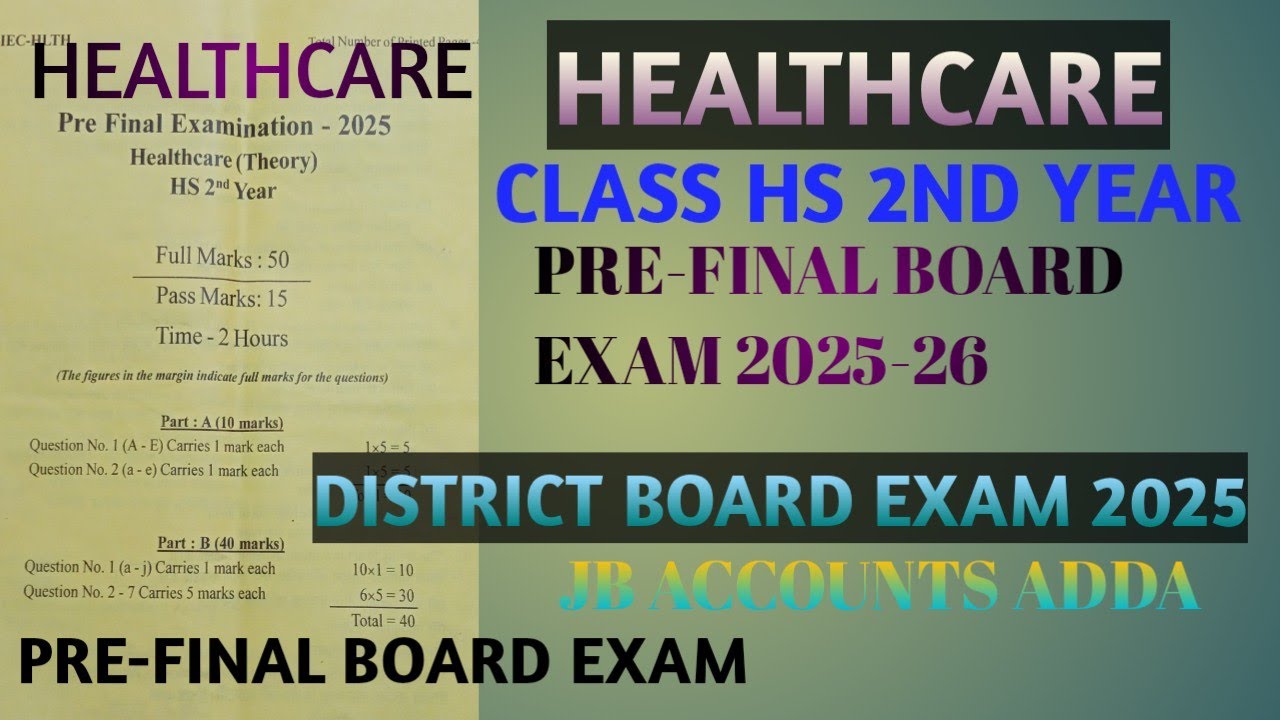 Health care 2nd year prefinal board exam 2026. Hlth district board quest 2026.