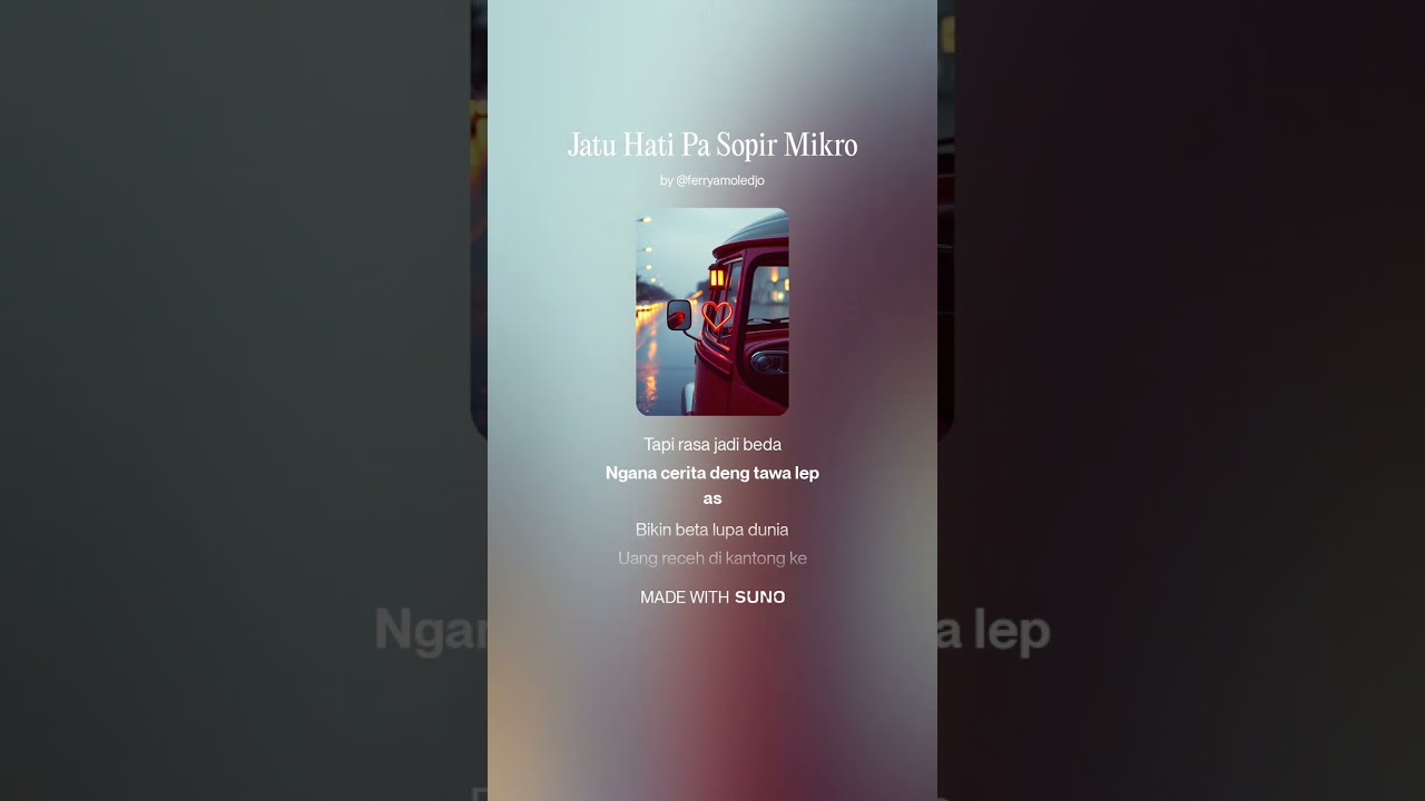 Lagu Manado Terbaru - Jatu Hati Pa Sopir Mikro #Cipt-Ferry Moledjo