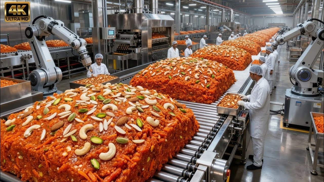 Inside the Carrot Halwa Factory | Milk, Carrots & Pure Desi Ghee (Full Process)