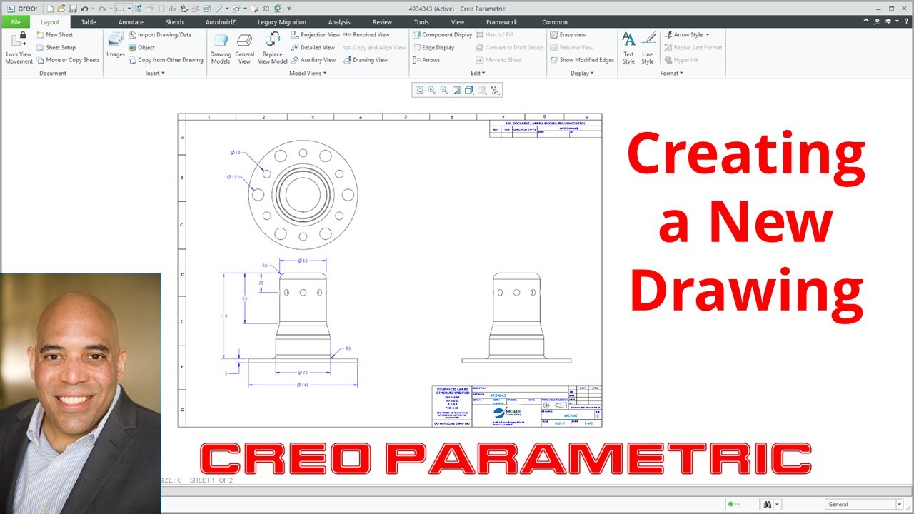 Creo Parametric — Как создать новый чертеж