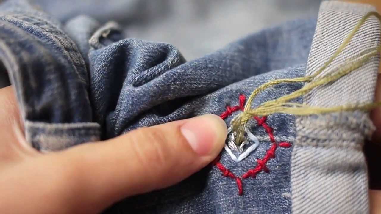 DIY Embroidered shorts