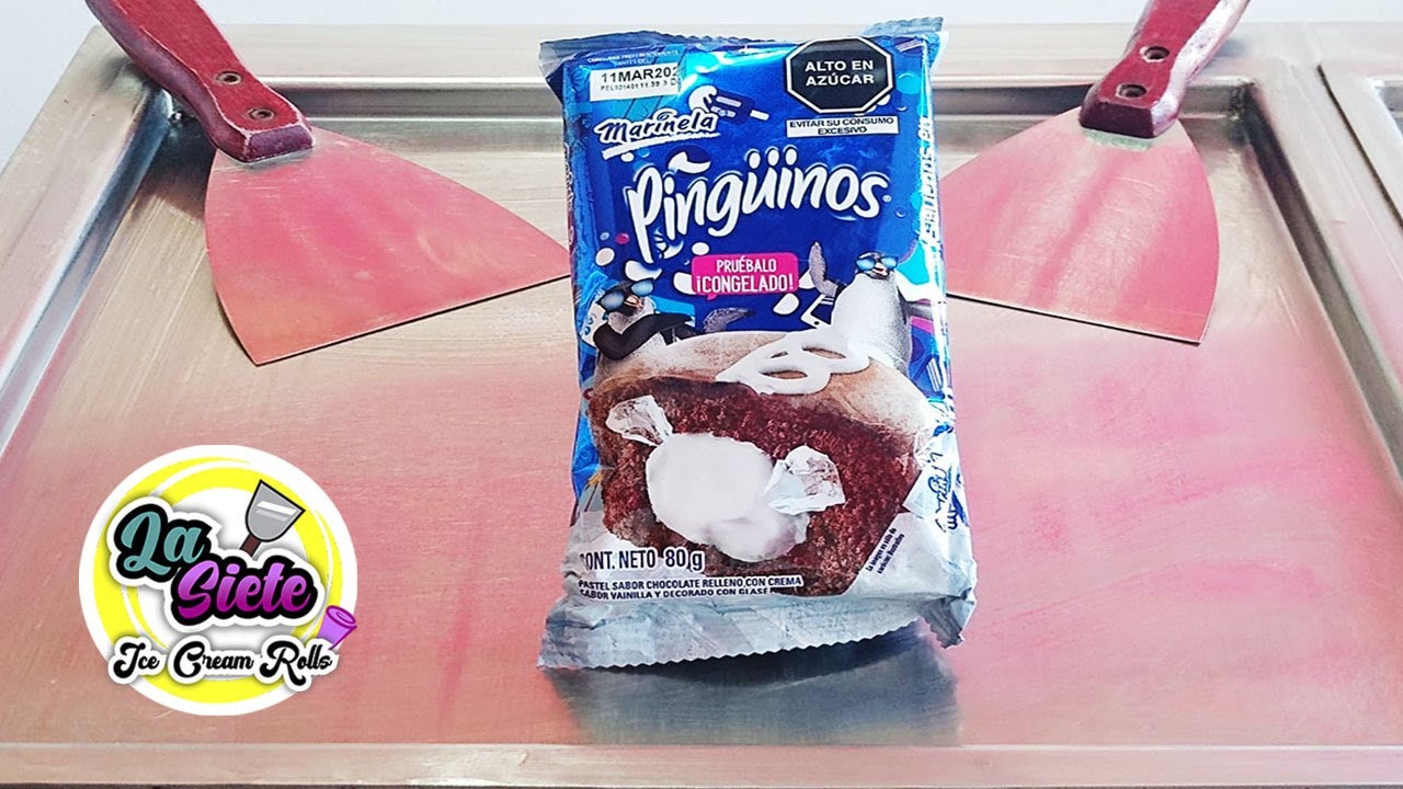 Helado Frito de Pingüino Marinela 🍫🍮 - Ice Cream Rolls [[ La Siete ]]