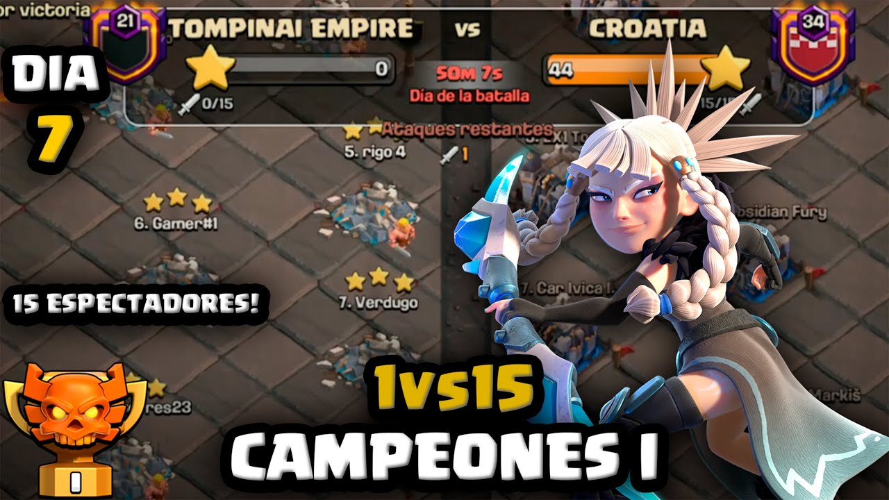 LA GUERRA que DECIDE la LIGA DE CLANES 1vs15  en CAMPEONES I😱