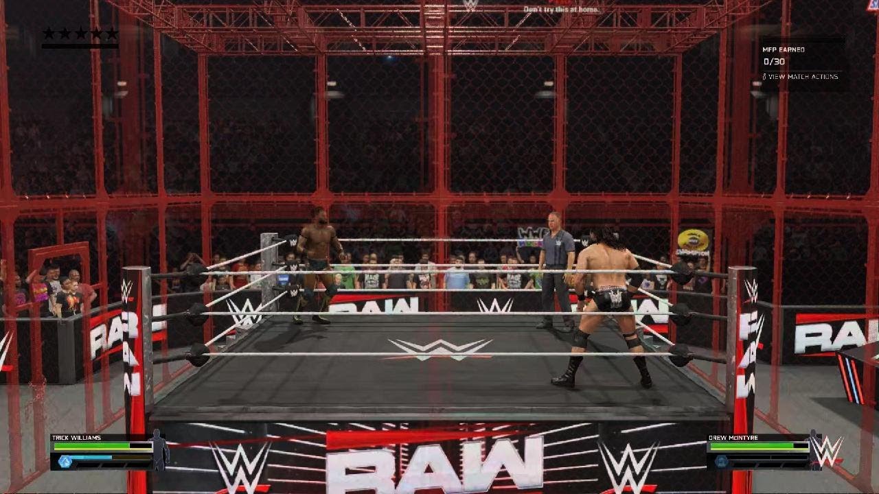 WWE 2K25 TRICK WILLIAMS 🆚 DREW McINTYRE HELL IN A CELL MATCH!!