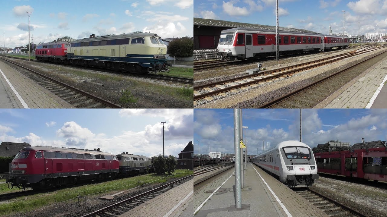 Bahnhof Westerland(Sylt) 2019 mit Formsignalen Br218, Br245 Rot & Blau, Intercity, Br628 & Autozügen
