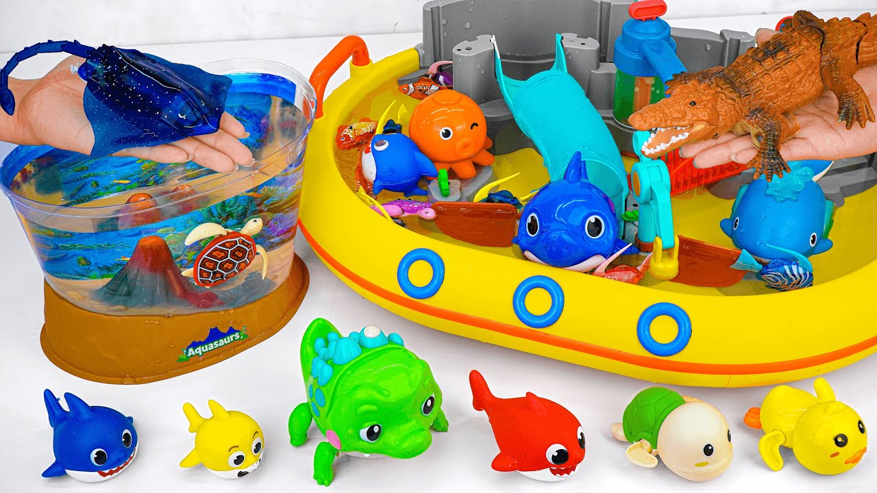 toy asmr | Baby Shark & Dolphin & Crocodile & Zuru Fish &Aquarium ASMR Satisfying with Unboxing