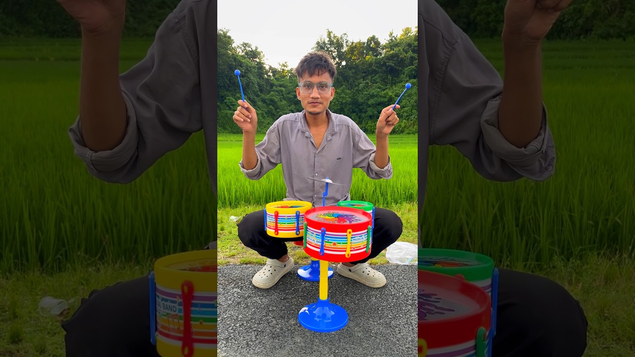 Jazz Drums Full Set Senior Musical Band Instruments with 3 Drums, 1 Dish, 1 Stool & Sticks 🥁