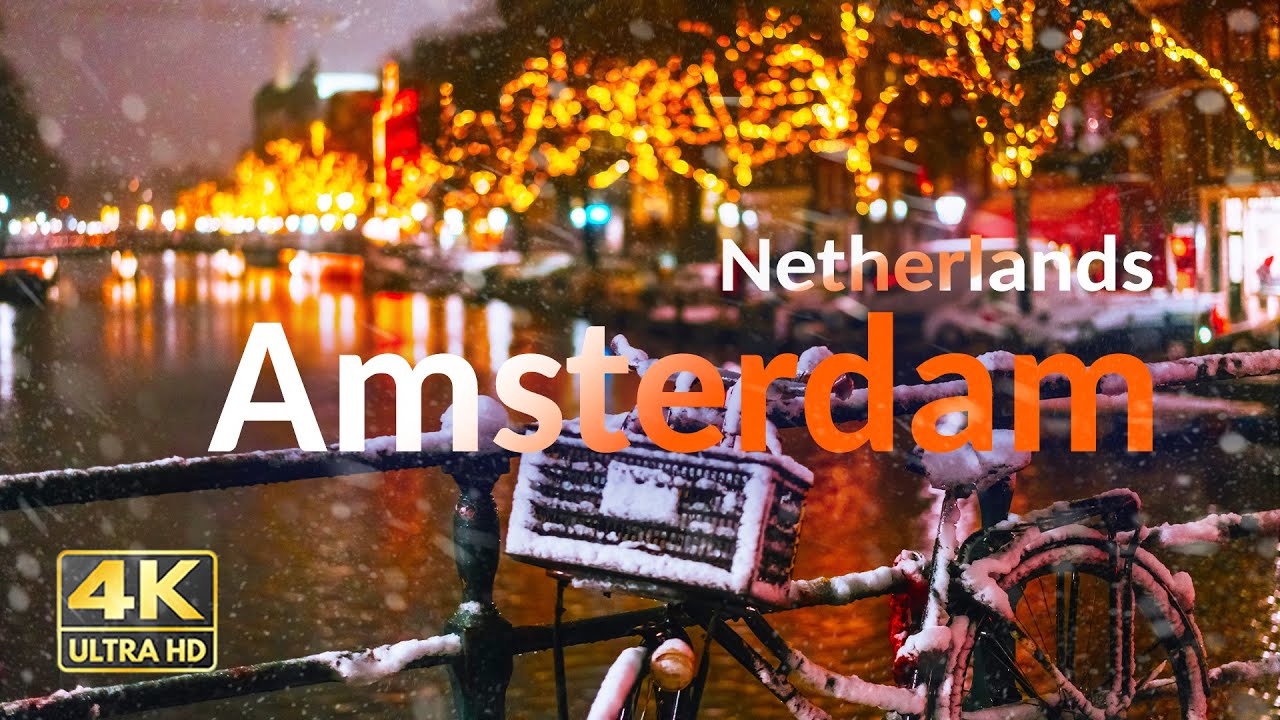 Amsterdam Winter Night 4K — Chill Electronic Vibes