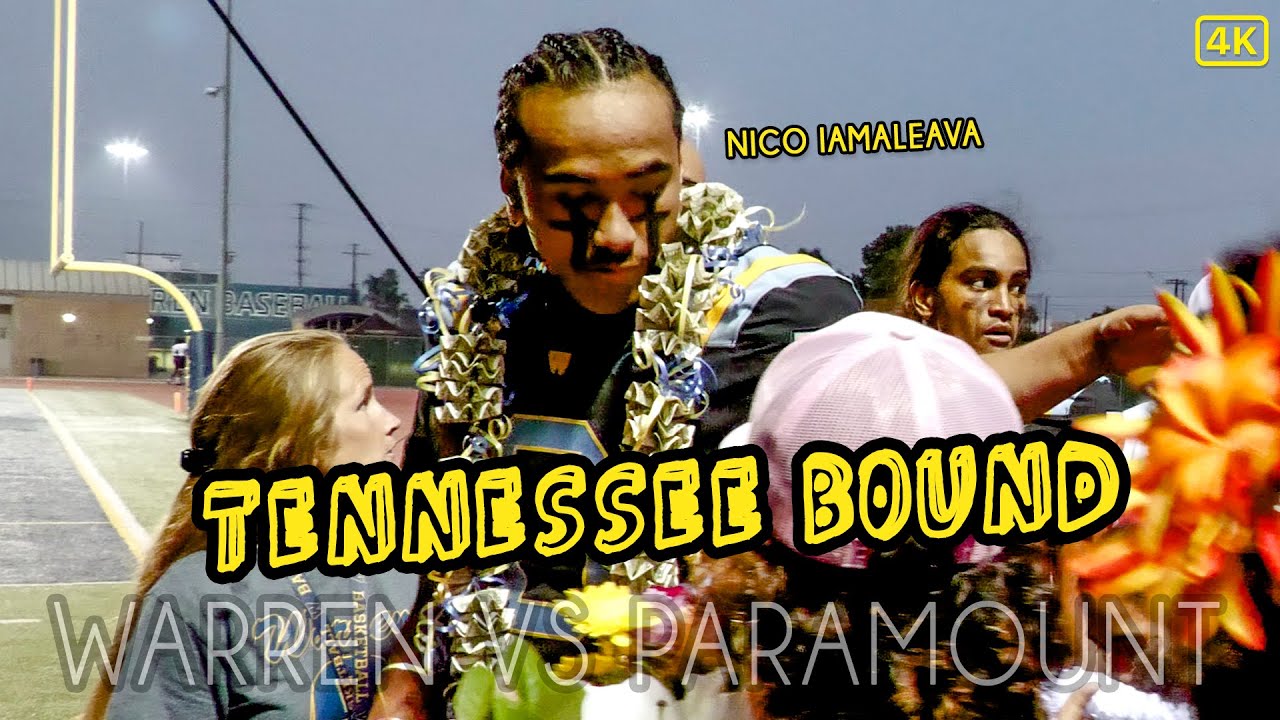 Tennessee QB Commit Nico Iamaleava | SENIOR NIGHT | Warren vs Paramount