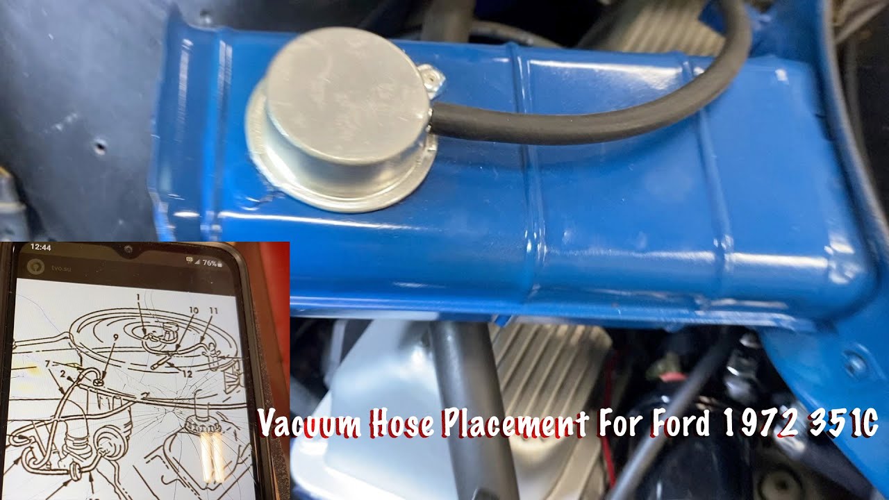 Vacuum Hose Placement For a Ford 1972 351C. Body Work Starts This Week. Engine Done.  #musclecar