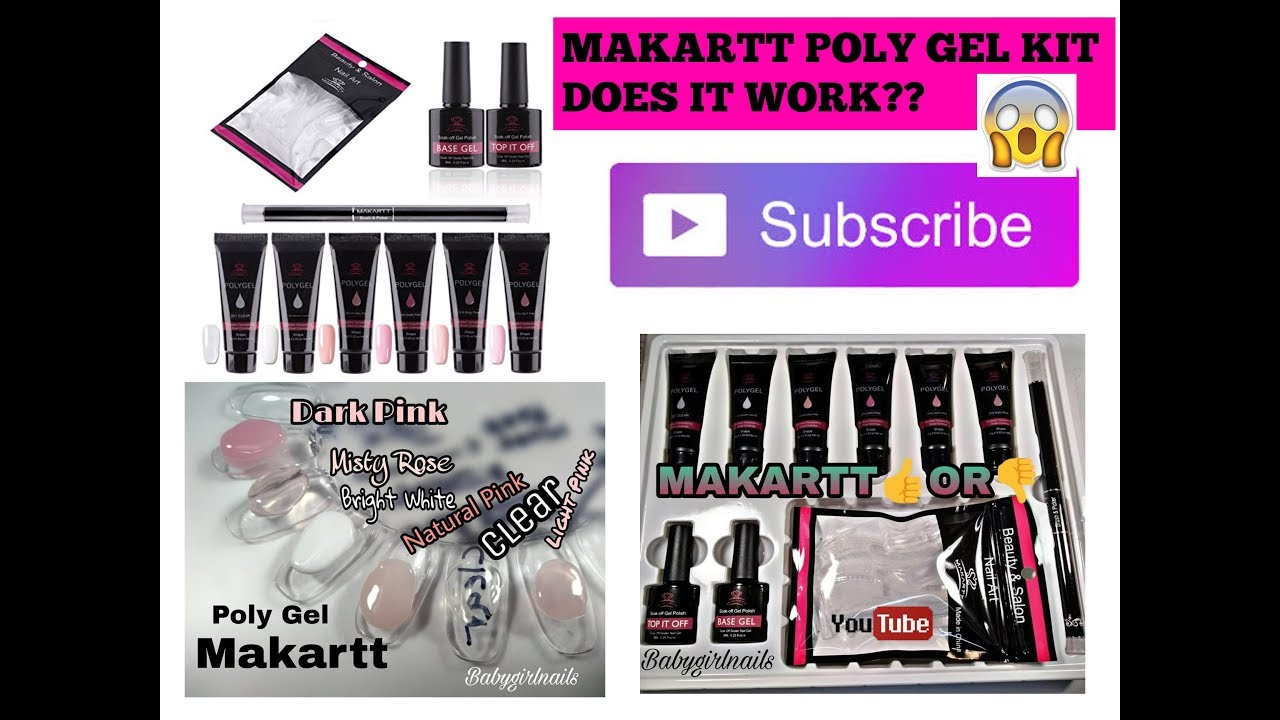 Makartt Poly Gel Kit Review/Full Tutorial & Swatches!! Neat Kit!!!