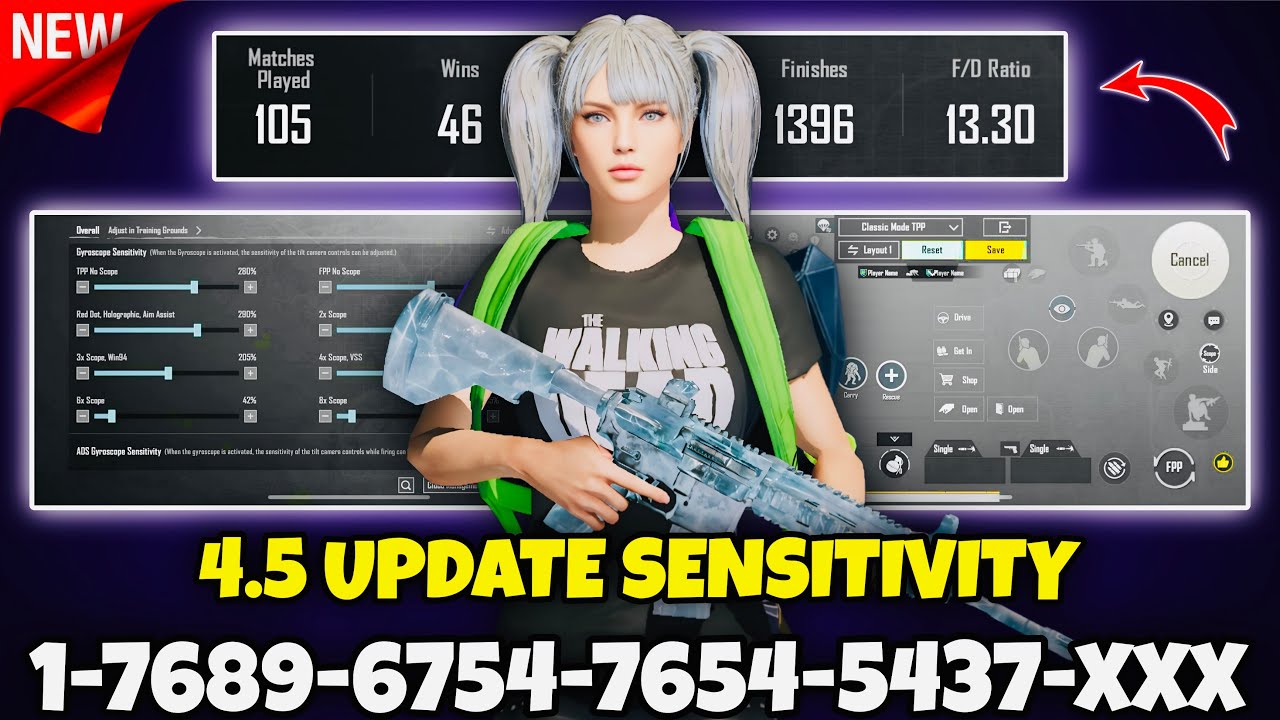 НОВЫЙ КОД ОБНОВЛЕНИЯ 4.5🔥НАСТРОЙКИ ЧУВСТВИТЕЛЬНОСТИ PUBG MOBILE/BGMI 2026 | ЛУЧШИЕ НАСТРОЙКИ ЧУВС...