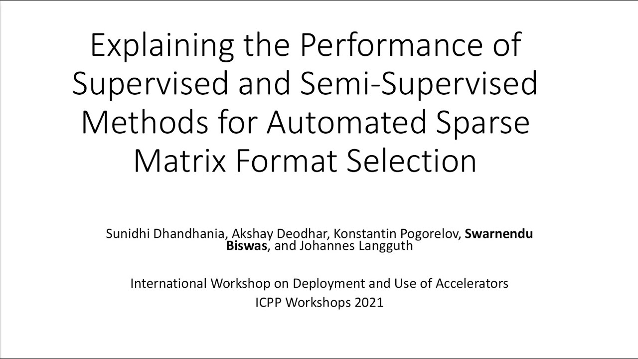 Explaining the Performance of Supervised and Semi-Supervised Methods for Automated Sparse Matrix...