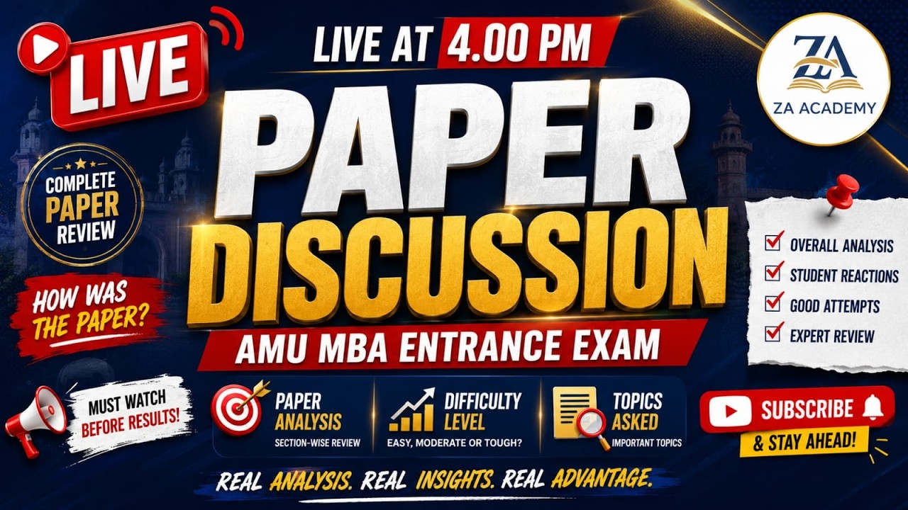 🔥 AMU MBA Entrance Exam 2026 Paper Discussion | Complete Analysis & Expert Review