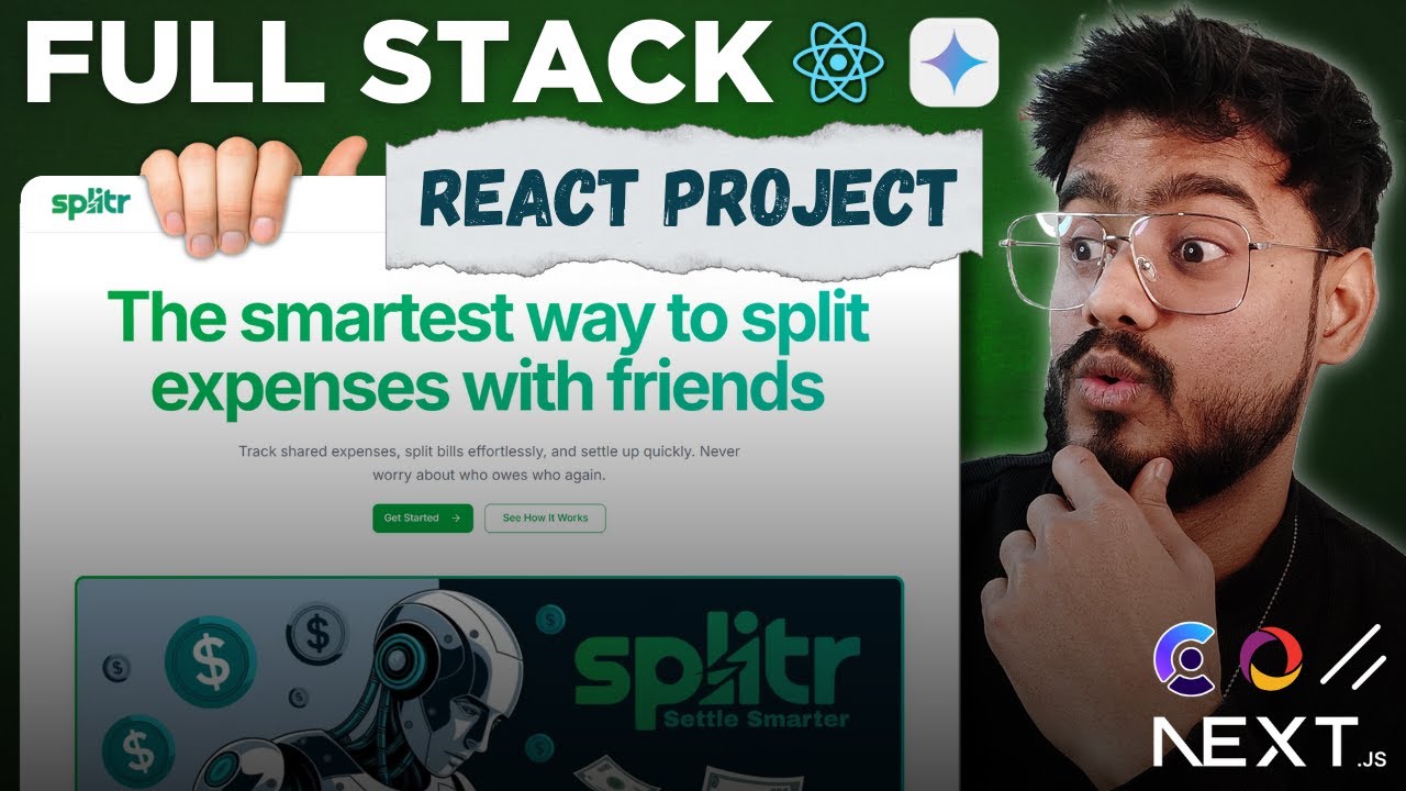 Full Stack React Project ( AI Splitwise Clone ) - Next JS, Tailwind, Gemini AI, Convex, Shadcn UI 🔥