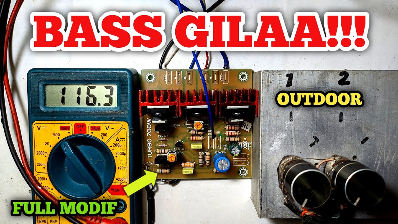 Modif driver turbo 700 watt lapangan trimpot setting dco bias bass mantap