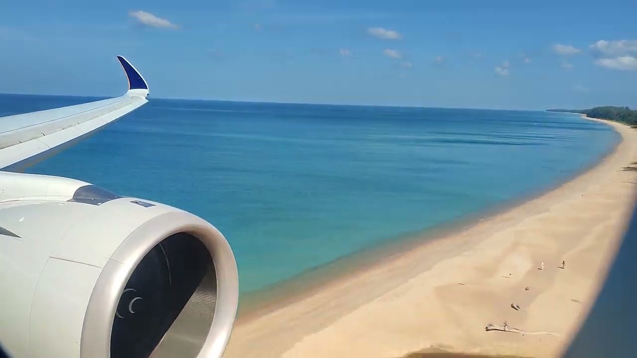 Phuket | amazing beach landing | Airbus A350-900 | Singapore Airlines